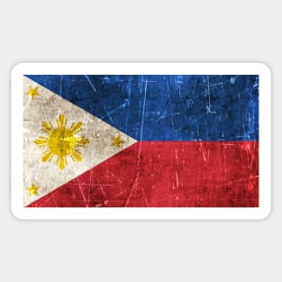 Vintage Aged and Scratched Filipino Flag Sticker